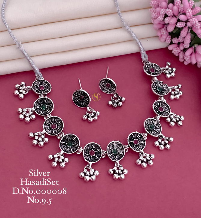 Navratri Special Oxidised Ornaments Silver Hasadi Set Wholesale Shop In Surat
